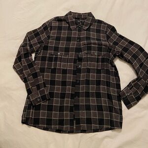 Rails Rhett Oxford Houndstooth Plaid Silk Top NWOT